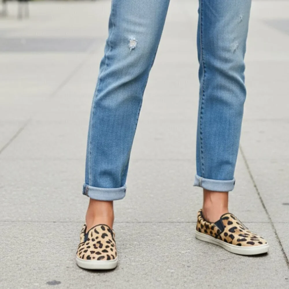 Steve Madden Eccentric Pony Hair Sneaker Leopard Women's Size 9 Loafer Shoe